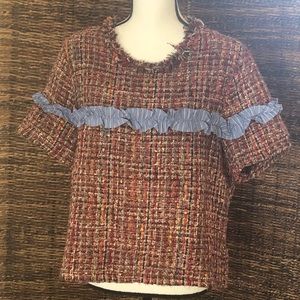 Zara tweed boxy top